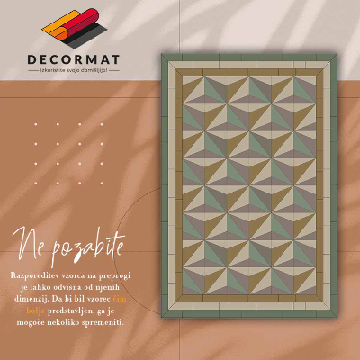 Vinyl floor rug 3D triangles