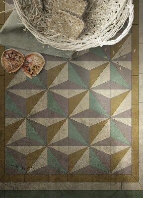 Vinyl floor rug 3D triangles