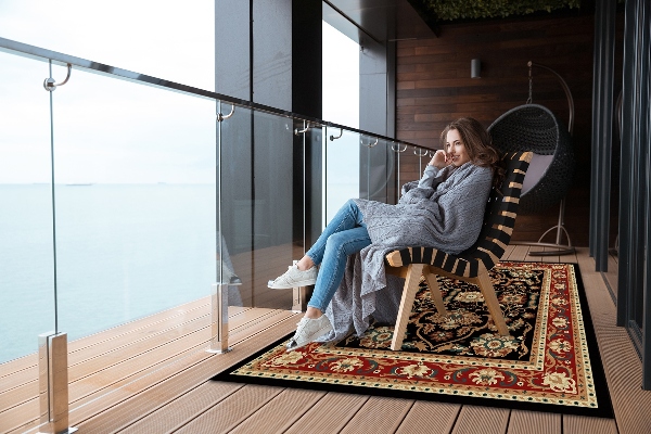 Carpet for terrace garden balcony retro texture