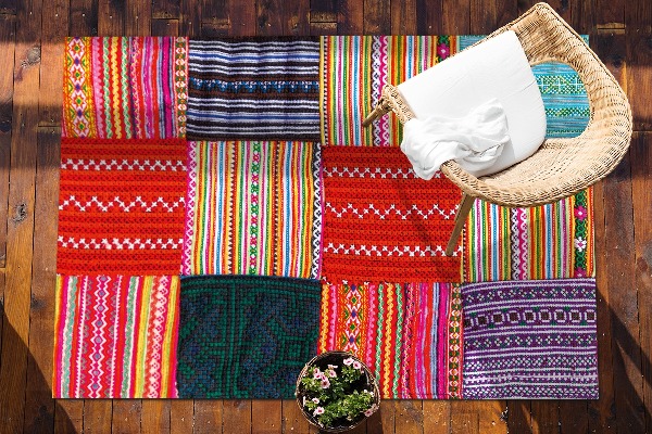 Garden rug amazing pattern Turkish patchwork