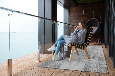 Modern balcony rug gray mosaic
