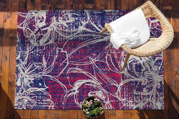 Outdoor mat for patio retro abstraction