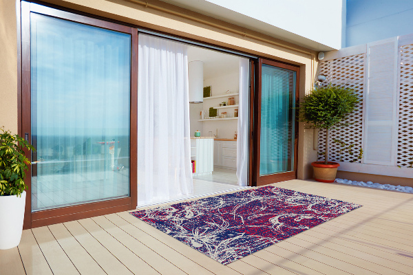 Outdoor mat for patio retro abstraction