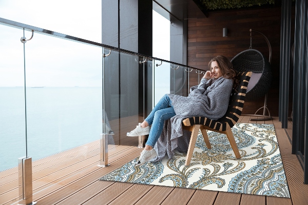 Outdoor mat for patio texture Paisley