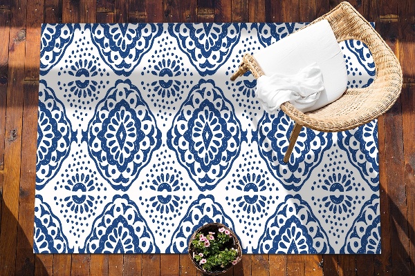 Outdoor mat for patio blue widgets