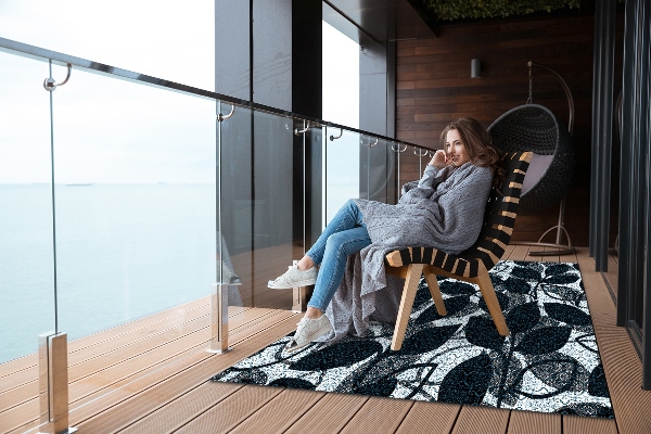 Outdoor rug for terrace pattern twigs
