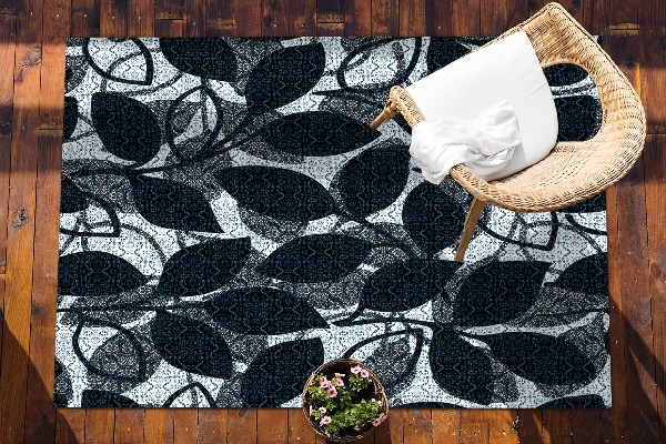 Outdoor rug for terrace pattern twigs