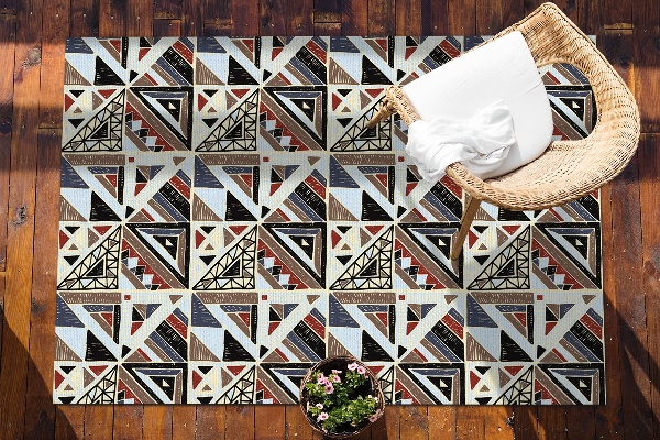 Balcony rug geometric mosaic