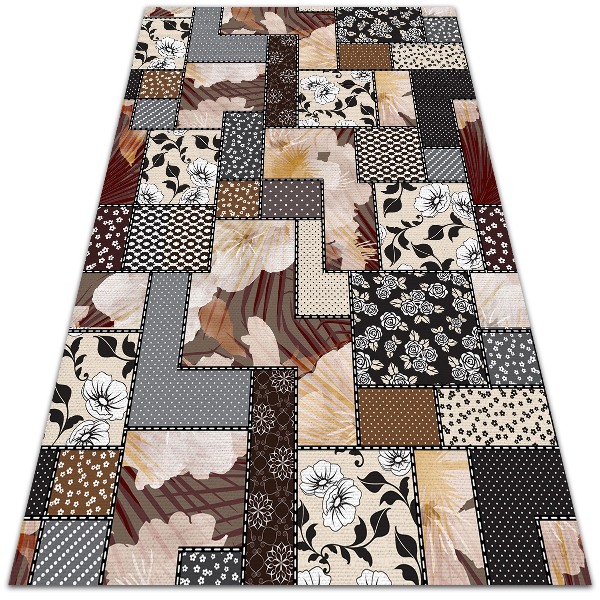 Modern outdoor carpet Floral collage