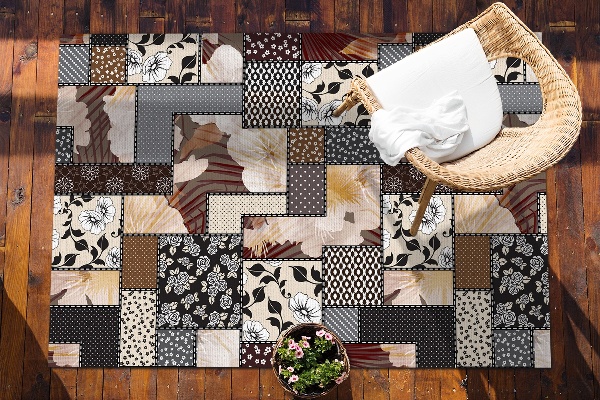 Modern outdoor carpet Floral collage
