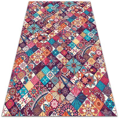 Outdoor mat for patio colorful mosaic