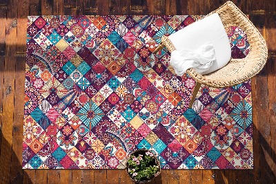 Outdoor mat for patio colorful mosaic