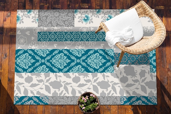 Carpet for terrace garden balcony Mosaic flowers