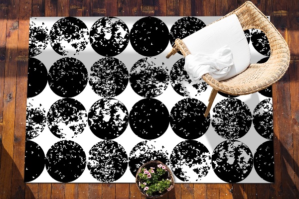 Outdoor terrace carpet black circles
