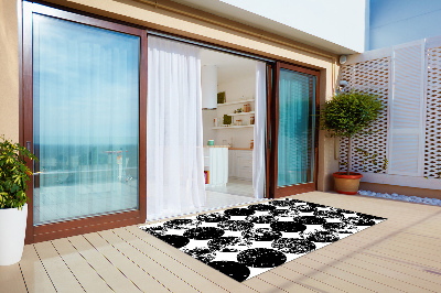 Outdoor terrace carpet black circles