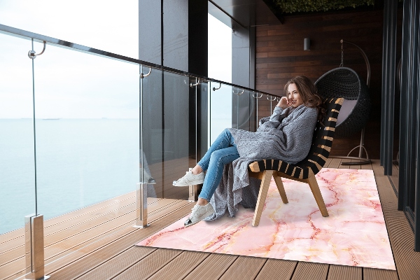 Modern balcony rug pink marble