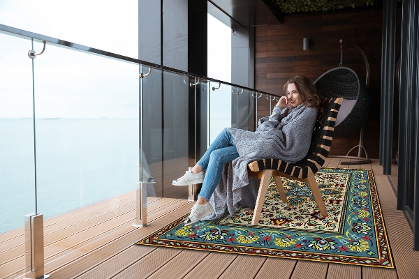 Amazing garden rug Colorful geometric patterns