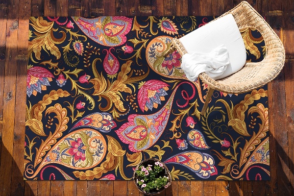 Outdoor mat for patio colorful Paisley