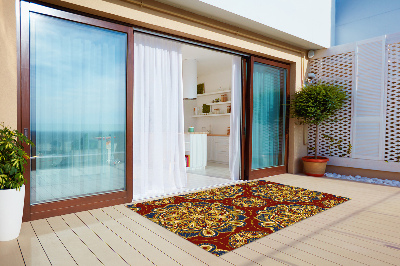 Outdoor terrace carpet Gold patterns