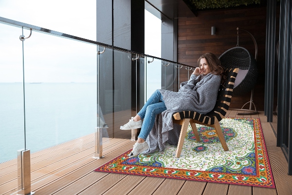 Outdoor rug for terrace Turkish chic