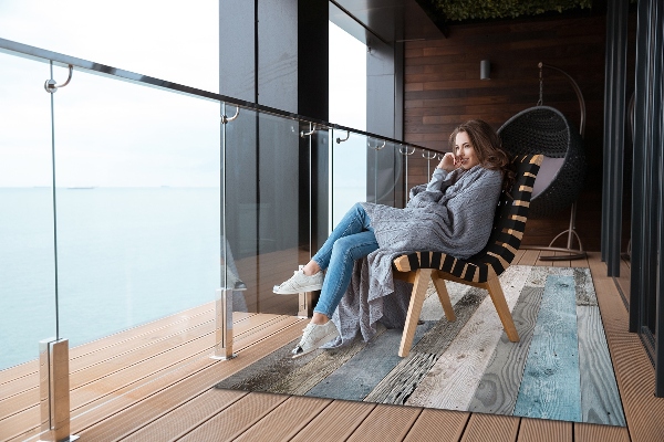 Outdoor terrace carpet old boards