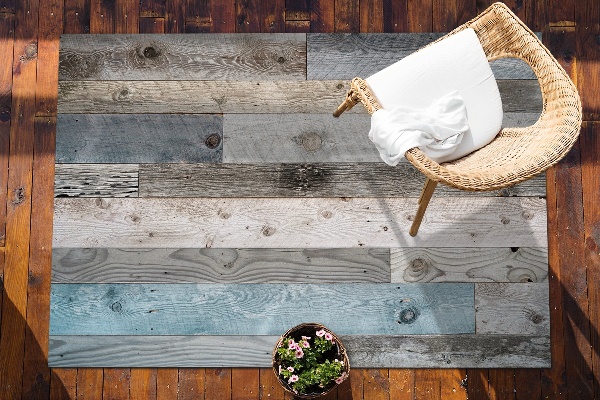 Outdoor terrace carpet old boards