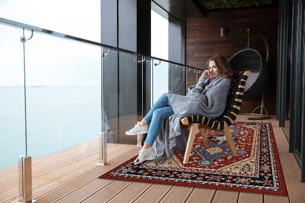 Modern outdoor carpet Persian texture