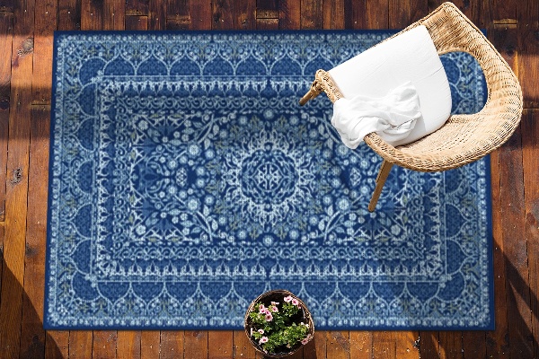 Beautiful outdoor mat Blue antique style