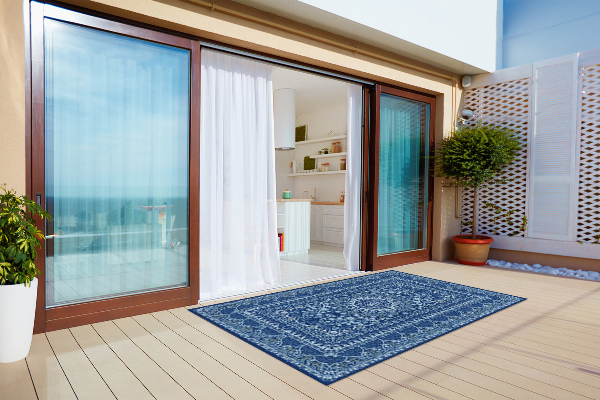 Beautiful outdoor mat Blue antique style