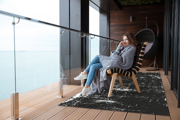 Beautiful outdoor mat Black scratched concrete