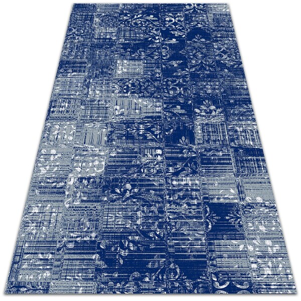 Outdoor mat for patio chaotic tiles
