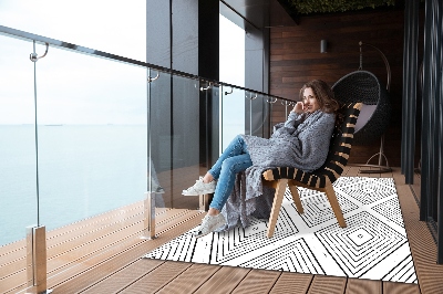 Outdoor carpet for terrace geometric diamonds