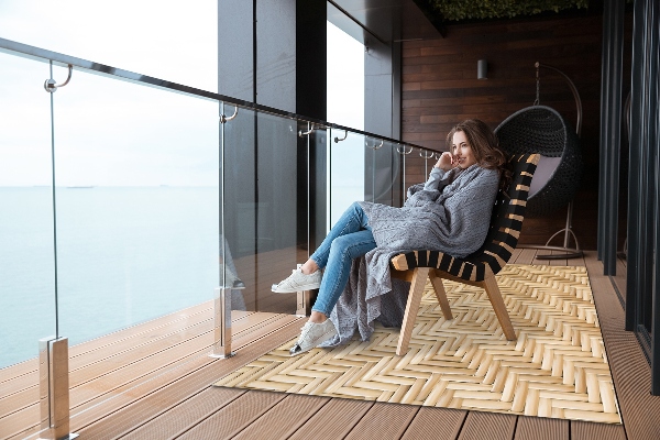 Outdoor carpet for terrace wicker texture
