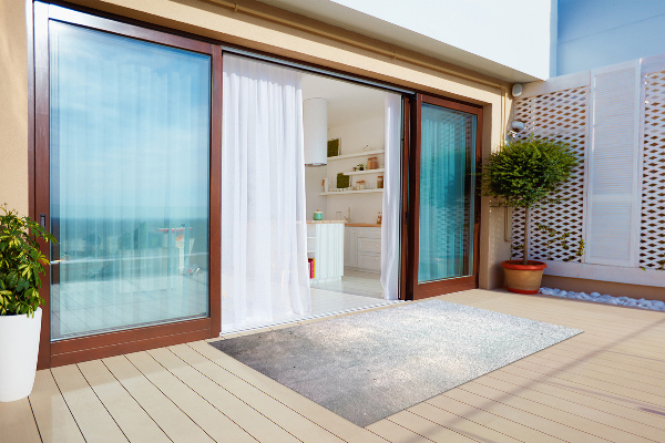 Outdoor rug for terrace smooth concrete