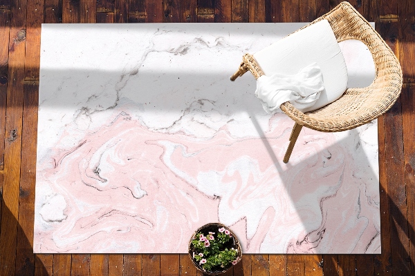 Modern terrace mat White and pink marble