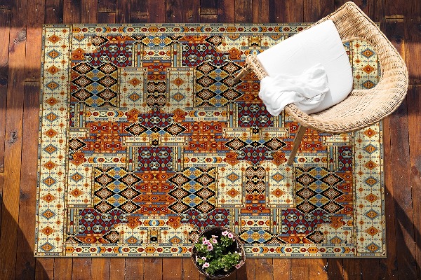 Garden rug geometric patchwork