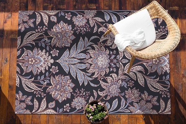 Carpet for terrace garden balcony Paisley print