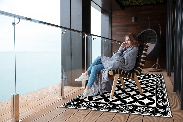 Outdoor mat for patio Wheels in tiles