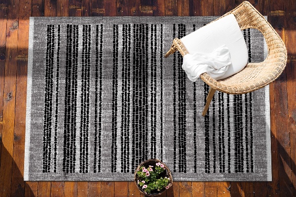 Outdoor rug for terrace Black stripes