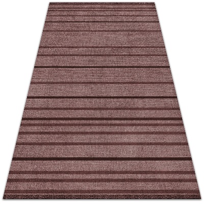 Outdoor rug for terrace brown stripes