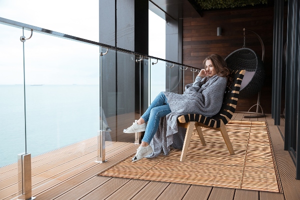 Terrace rug with print Cane
