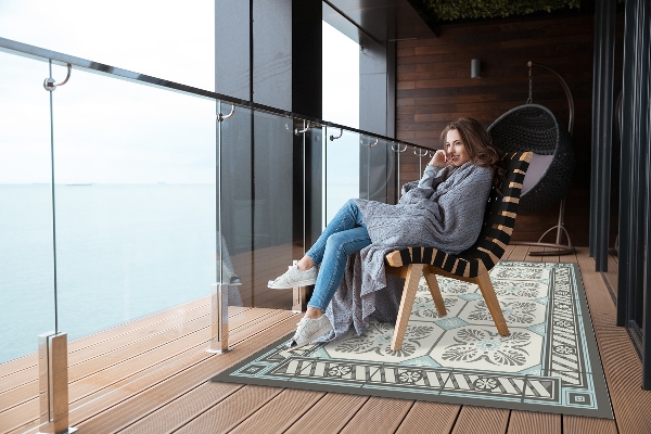 Modern outdoor carpet vintage tiles