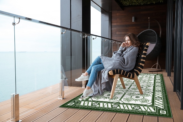 Modern balcony rug Vintage tiles