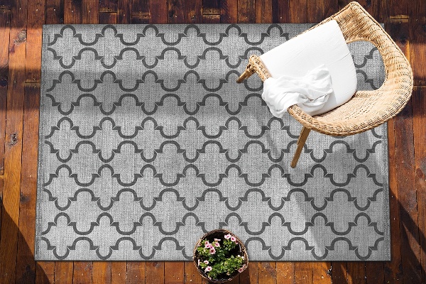 Garden rug Oriental geometric pattern