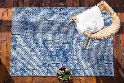 Outdoor mat for patio blue spots