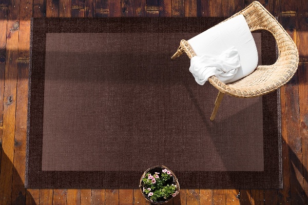 Outdoor rug for terrace brown frame