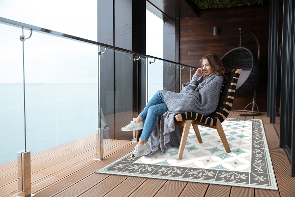 Outdoor carpet for terrace Scandinavian wheels