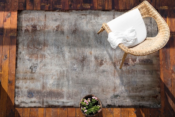 Modern balcony rug rusty sheet