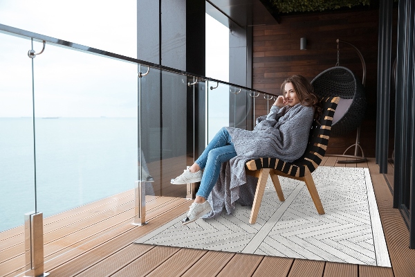 Modern outdoor carpet Plank herringbone