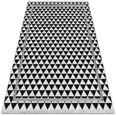 Modern outdoor rug Black and white triangles